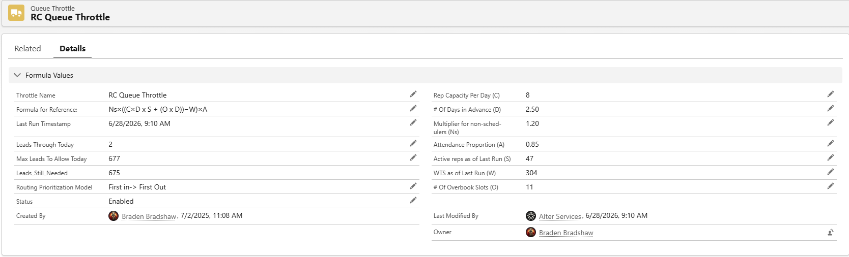 Preview of smart lead throttle configuration
